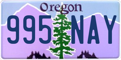 OR license plate 995NAY