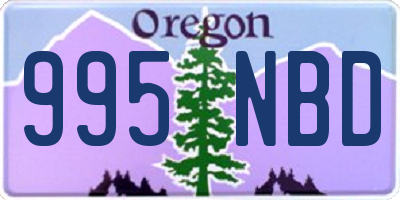 OR license plate 995NBD