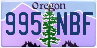OR license plate 995NBF