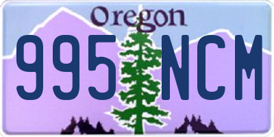 OR license plate 995NCM