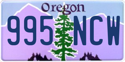 OR license plate 995NCW