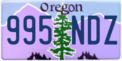 OR license plate 995NDZ