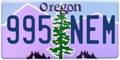 OR license plate 995NEM
