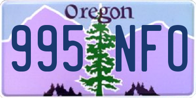OR license plate 995NFO
