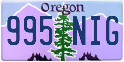 OR license plate 995NIG