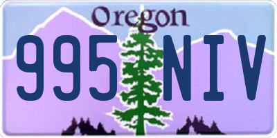 OR license plate 995NIV