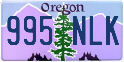 OR license plate 995NLK