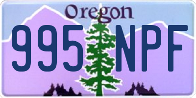 OR license plate 995NPF