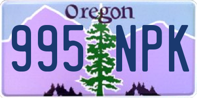 OR license plate 995NPK