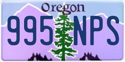 OR license plate 995NPS