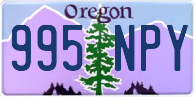 OR license plate 995NPY