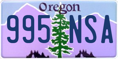 OR license plate 995NSA