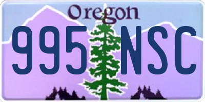 OR license plate 995NSC