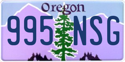OR license plate 995NSG