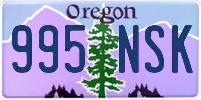 OR license plate 995NSK
