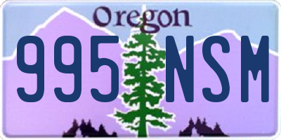 OR license plate 995NSM
