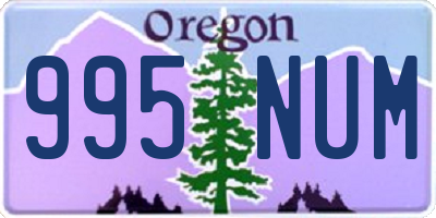 OR license plate 995NUM