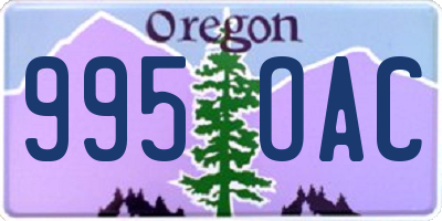 OR license plate 995OAC