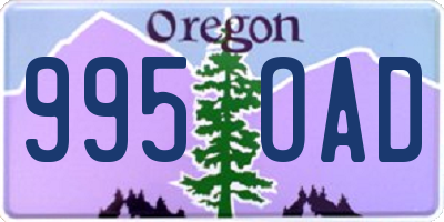 OR license plate 995OAD