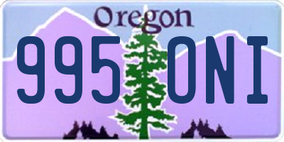 OR license plate 995ONI