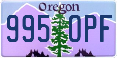 OR license plate 995OPF
