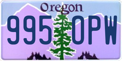 OR license plate 995OPW