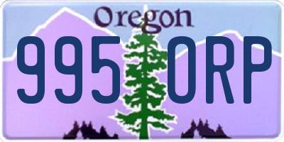 OR license plate 995ORP