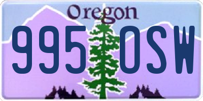 OR license plate 995OSW