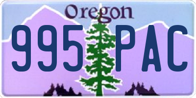 OR license plate 995PAC