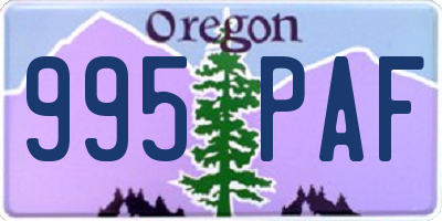 OR license plate 995PAF