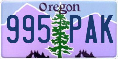 OR license plate 995PAK