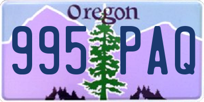 OR license plate 995PAQ