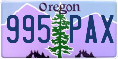 OR license plate 995PAX