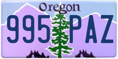 OR license plate 995PAZ