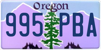 OR license plate 995PBA