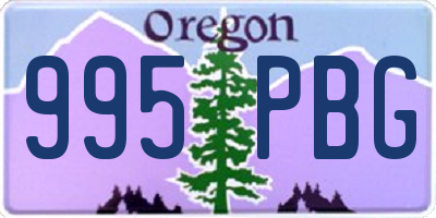 OR license plate 995PBG