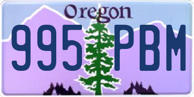 OR license plate 995PBM