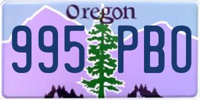 OR license plate 995PBO