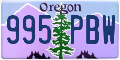 OR license plate 995PBW