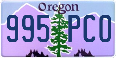 OR license plate 995PCO