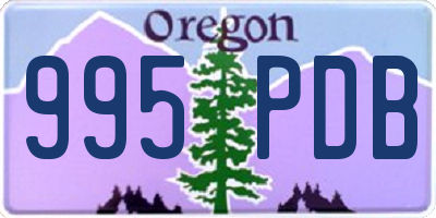 OR license plate 995PDB