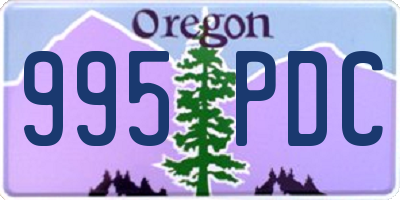 OR license plate 995PDC