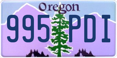 OR license plate 995PDI