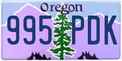 OR license plate 995PDK