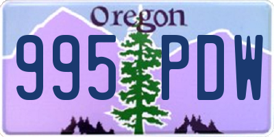 OR license plate 995PDW