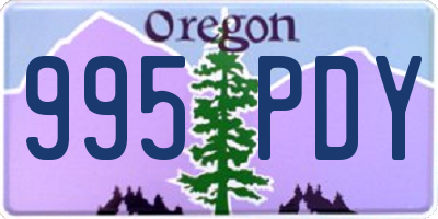 OR license plate 995PDY