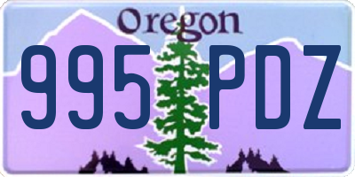 OR license plate 995PDZ