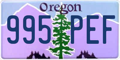 OR license plate 995PEF