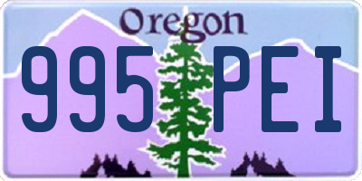 OR license plate 995PEI