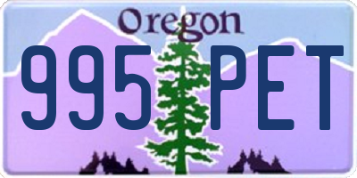 OR license plate 995PET